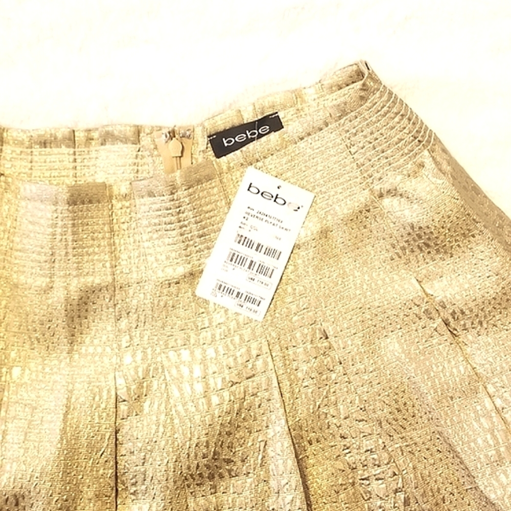 Gold Bebe Knee Length Animal Print Skirt - Picture 7 of 9